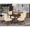 5-Piece Mahogany Finish Solid Wood Top - Rectangular Dining Room Set  - Seats 4 - 2 of 4