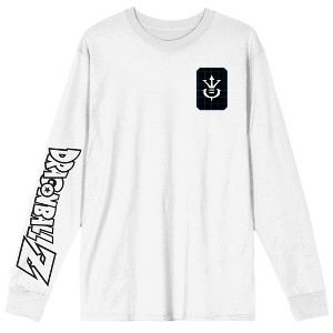 Dragon Ball Z Vegeta Crew Neck Long Sleeve White Tee - 1 of 1