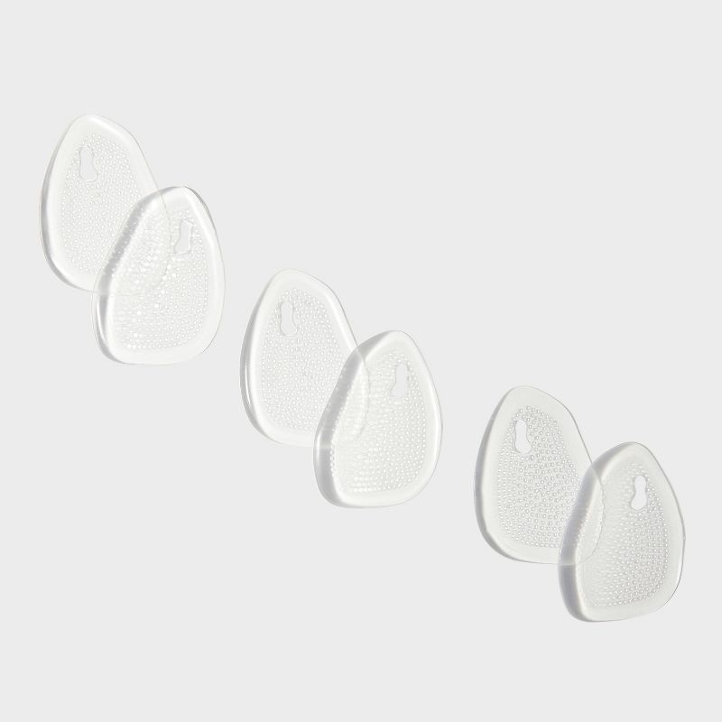 Fab Feet Women&#39;s by Foot Petals Ball of Foot Gel Insoles Shoe Cushion Clear - 3 pairs, 3 of 7