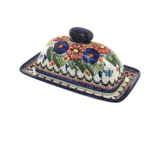 Blue Rose Polish Pottery 1377 Zaklady Butter Dish - 1 of 1