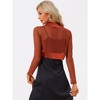 INSPIRE CHIC Women's Sheer Elegant Wedding Open Front Crop Bolero Shrugs - 4 of 4