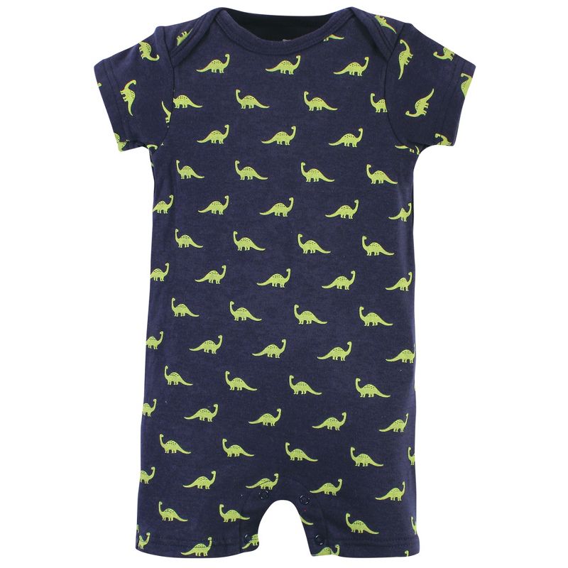 Hudson Baby Infant Boy Cotton Rompers, Dino, 4 of 6