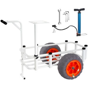 VEVOR Beach Fishing Cart, 350 lbs Load Capacity, Fish and Marine Cart with Two 16" Big Wheels PU Balloon Tires for Sand - 1 of 4