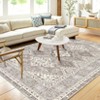 5 x 7 ft Chenille Natural Rectangular Living Room Bedroom Dining Room Office Floral Print Vintage Machine Washable Area Rug - 2 of 4