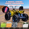 Red 24V Kids Ride On ATV 4WD Electric Quad Vehicle With Dual Motors Large Battery Bluetooth Music Led Lights Full Metal Suspension Eva Tires And Adju - 3 of 4