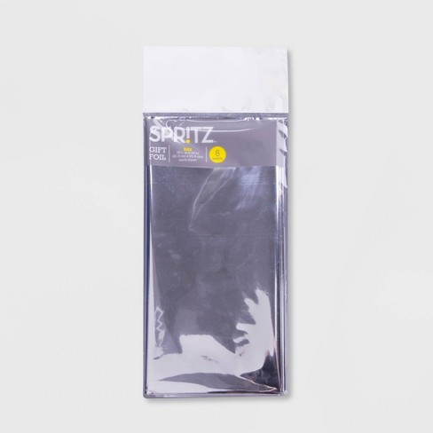 6ct Mylar Pegged Gift Wrap Silver - Spritz™