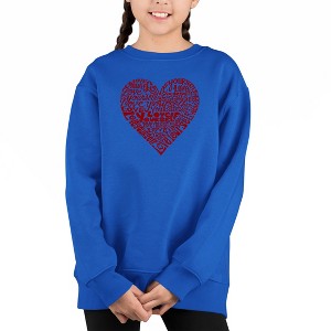 LA Pop Art Love Yourself - Girl's Word Art Crewneck Sweatshirt - 1 of 3