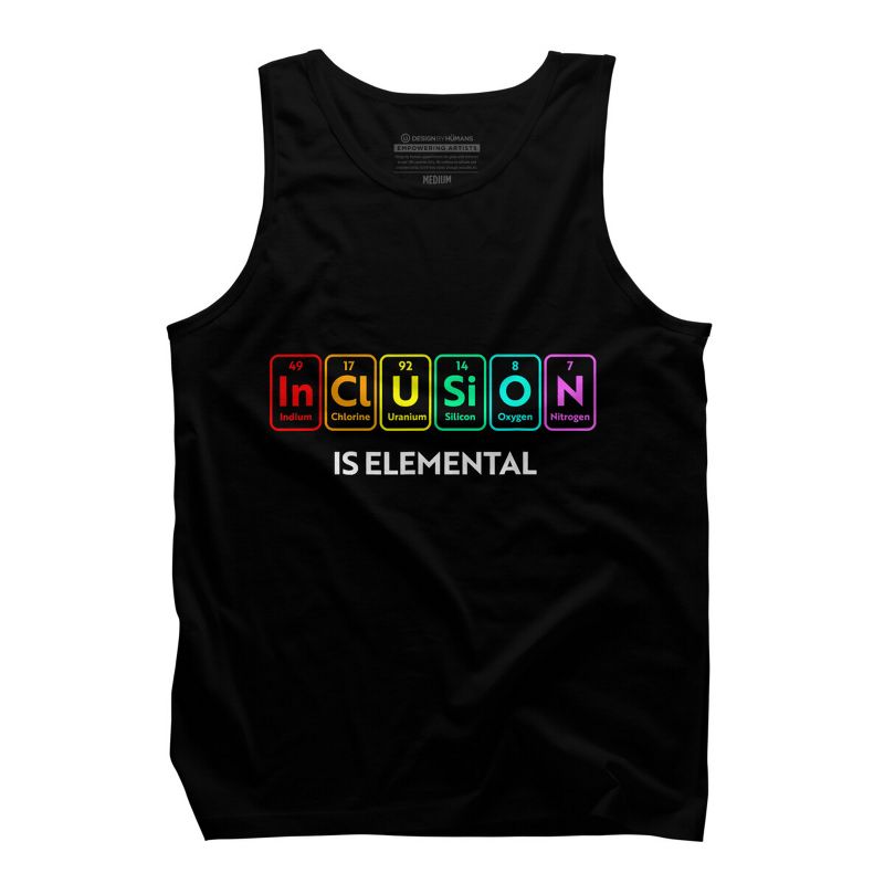 Adult Design By Humans Inclusion is Elemental Flag Rainbow Periodic Table By CyanidieTank Top, 1 of 3