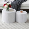 VYNXARIA Round Coffee Table Set of 2, Nesting Coffee Tables for MDF with veneer .for living room,office,bedroom,Natural, 4Colors WHITE - 3 of 4
