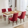 Sapphtopaz Upholstered Dining Chairs Set of 2, Rayon Cloth Flocking High Back Kitchen Chairs with Curved Wood Legs, Dining Room Chairs, Accent Chair - 4 of 4