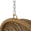 Ripley Outdoor Wicker Hanging Chair with Stand - Light Brown/Dark Gray - Christopher Knight Home: Weather-Resistant Polyester Swing - 3 of 4