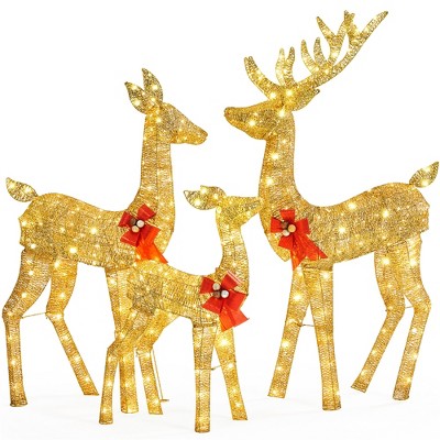 Yaheetech 3-piece Christmas Reindeer Family Decoration Indoor ...