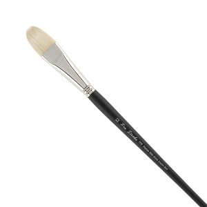 Creative Mark Pro Stroke Premium White Chungking Hog Bristle Artist Paint Brush - Filbert - Natural Bristle Brush w/ Great Control Suitable for Oils, - 1 of 4