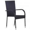 vidaXL 3 Piece Patio Dining Set Black - 3 of 4