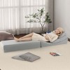 Costway 4-in-1 Convertible Folding Sofa Bed Floor Futon Sleeper Couch Chair Single Grey - 2 of 4