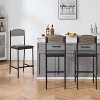 Jojoka 3-Piece Bar Table Set with 2 Upholstered Footrest Chairs, Rectangular Metal Frame with Storage Shelf - 3 of 4