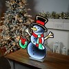 Snowman with Wreath Ekkolight Acrylic 23.5"H Holiday Infinity Light Decor Statue by Melrose - 3 of 4