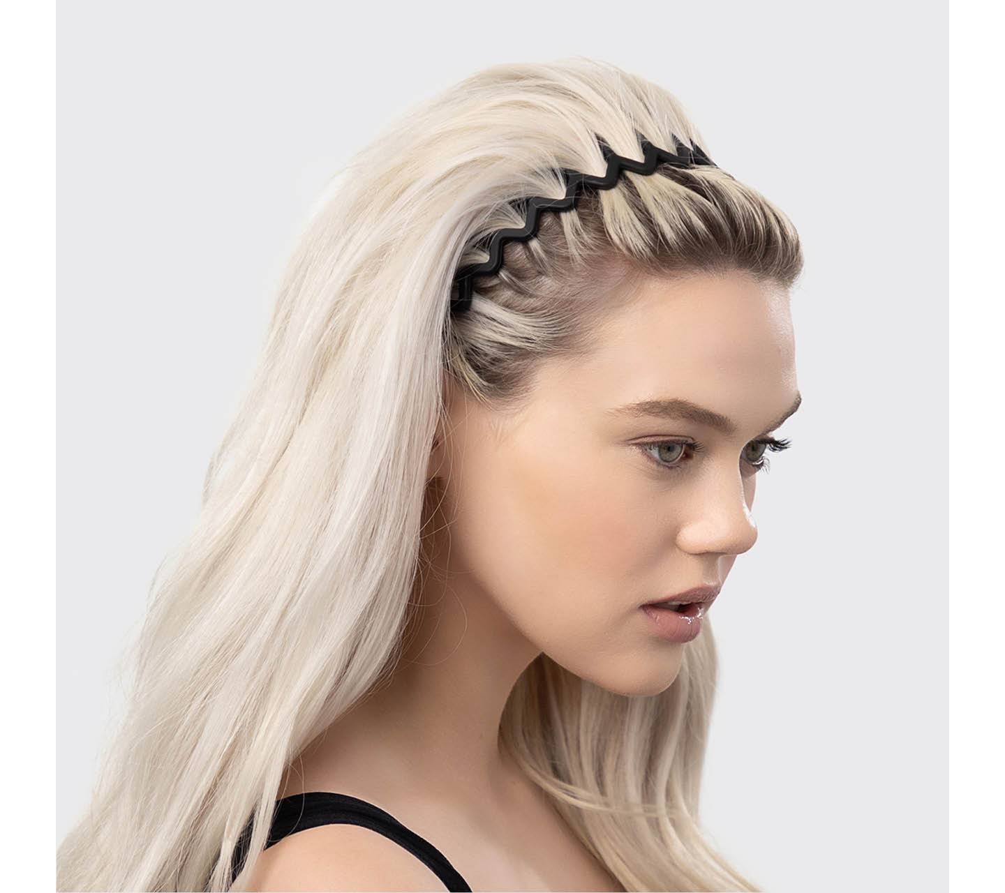 Аксессуары для волос Kitsch Rabs Zig Zag Recycled Headband - Black/Tortoise - 2pk, цвет: Чёрный — фото 4