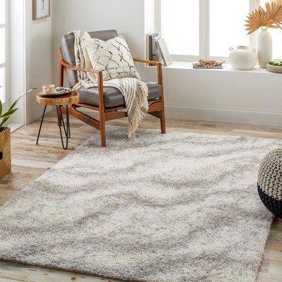 Boyden 5'3" x 7' Gray Shag Wool Area Rug