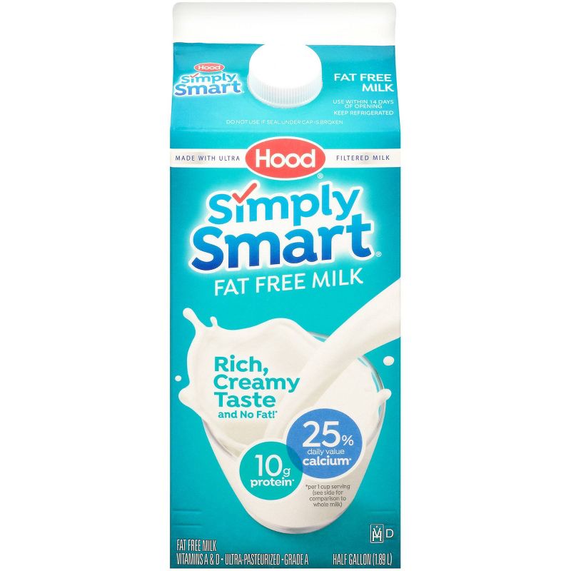 Hood Simply Smart Fat Free Milk - 0.5gal, 1 of 8