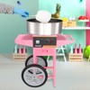 VEVOR Electric Cotton Candy Machine with Cart, 1000W Commercial Floss Maker with Stainless Steel Bowl, Sugar Scoop and Drawer, Pink - 2 of 4