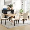 Bekrvio Mid Century Modern Dining Chairs, Upholstered Leather Armless Chairs with Checkered Pattern Back, for Kitchen & Dining Room - 2 of 4