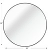 Sapphtopaz Round Bathroom Mirror, Wall Mount Vanity Mirror with Metal Frame, Wall Decor Decorative Wall Mirror for Bathroom, Over Sink, Bedroom - 3 of 4