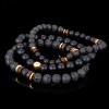 Crucible Men's Matte Agate Stone with Hematite, Lava and Wood Bead Stretch Bracelets - 3 of 4
