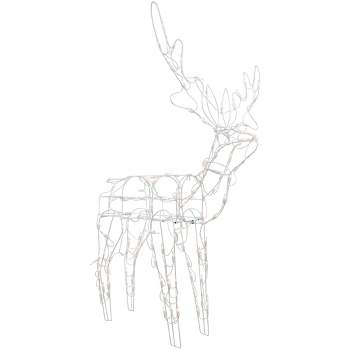 Northlight 48" Lighted White Standing Reindeer Outdoor Christmas Yard Decoration