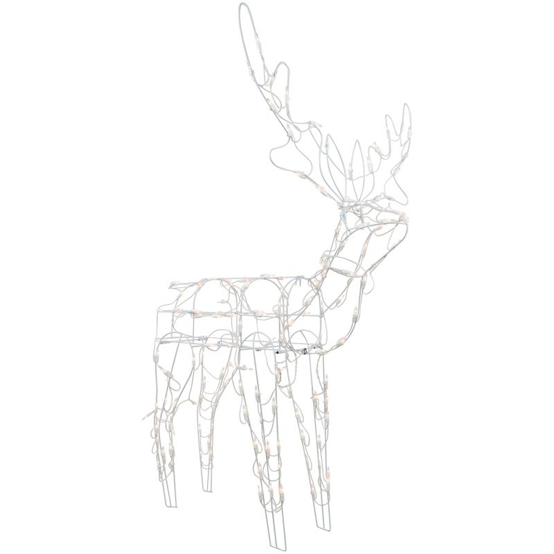 Northlight 48" Lighted White Standing Reindeer Outdoor Christmas Yard Decoration, 1 of 8