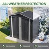 Vynxaria 6x4FT Metal Outdoor Storage Shed, Waterproof Garden Tool Shed with Lockable Door for Backyard/Patio/Lawn, Gray - 3 of 4