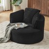 NicBex Compressible Corduroy Round Chair with Cushioned Backrest, Modern Comfy Chair for Living Room,Office,Apartment - 3 of 4