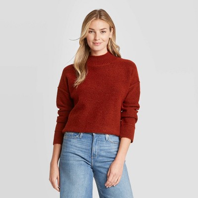 burgundy mock turtleneck