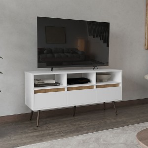 47" Particle Board TV Stand with Drawers, TV Console Table with Open Shelves and Cable Management for Living Room and Bedroom - 1 of 4
