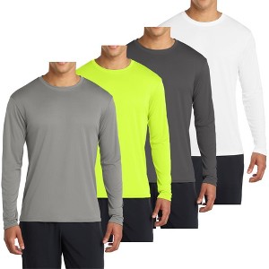 Mafoose Men’s Casual UPF 50 Long Sleeve Performance T-Shirt Pack of 4 - 1 of 4