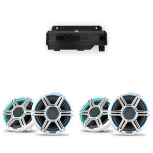 Garmin Fusion 2 Pairs Apollo AP-FL88SPW 8.8" LED Marine Speakers Sport Grills, White, Pair with Garmin Spectra LC102 1-Zone LED lighting Controller... - 1 of 4