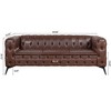 84.06" PU Leather Square Arm 3-Seater Sofa with Removable Cushion and Iron Legs - 2 of 4