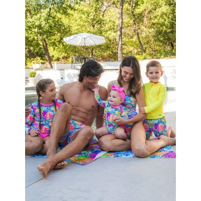 RuggedButts Boys UPF50+ Sun Protected Neon Stretch Performance Hybrid Swim Trunks - Neon Ocean Coral, 5 — фото 7