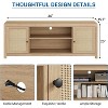 Acekool Boho Rattan TV Stand for 65” TVs, Natural Oak Media Cabinet with Adjustable Shelves, 2-Tier Storage, Mid-Century Modern Entertainment Center - 2 of 4