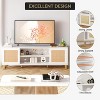 Jojoka Rattan TV Stand Fits TVs Up to 65 Inches, Farmhouse Entertainment Center with Sliding Doors,Brown - 3 of 4