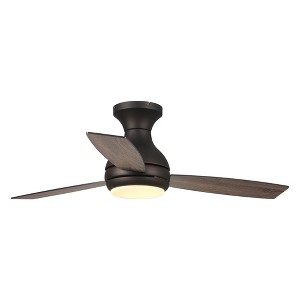 Parrot Uncle 48" Modern Black Flush Mount Ceiling Fan with Light and Remote LED Integrated - 1 of 4