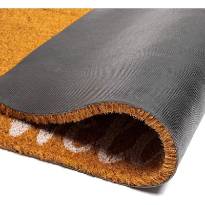 Natural Coir Outdoor Welcome Doormat with Blue Bicycle Design
