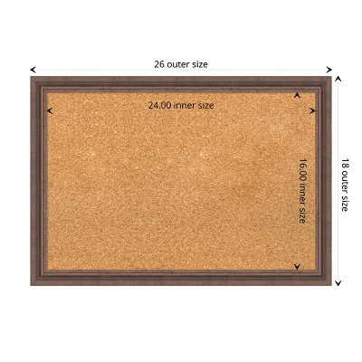 Medium Distressed Brown Wood Framed Cork Board