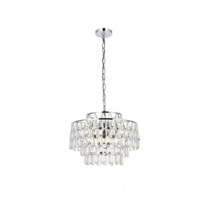 Elegant Lighting Mila 18 inch pendant in chrome
