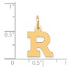 Black Bow Jewelry 14k Yellow Gold, Amanda Collection, Small Block Initial R Pendant - 4 of 4
