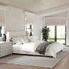 Martha Stewart King Kay Upholstered Platform Bed Beige/Walnut - 2 of 4