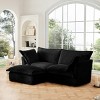 Slipcovered Sectional Sofa, 2 Seater Sofa with Removable Cover, Sofa with Convertible Ottoman, Corduroy Fabric Sectional Sofas-Cuddlewood - 2 of 4