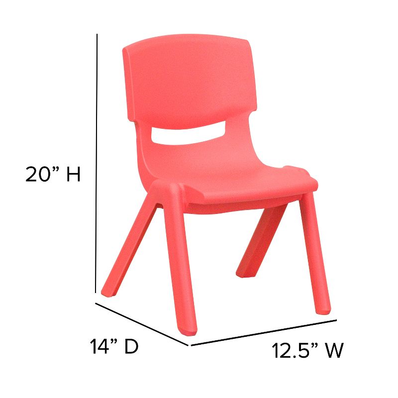 Flash Furniture 4 Pack Plastic Stackable School Chairs with 10.5" Seat Height, 4 of 11