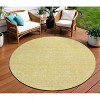 Yellow Gold And Ivory Floral Washable Indoor Outdoor Area Rug - 2 of 4
