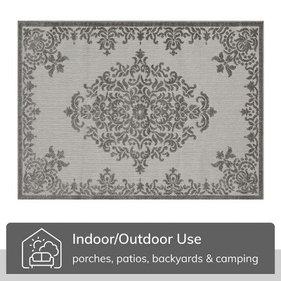 Well Woven Arid Oriental Medallion Indoor OutdoorHigh-Low Pile Area Rug